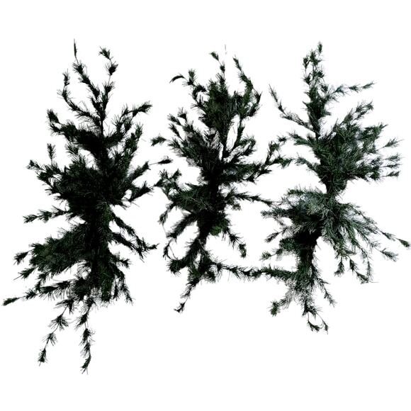 Vintage 4 Flocked Faux Evergreen Swags Christmas Thanksgiving Fall Holiday Decor - Picture 3 of 9